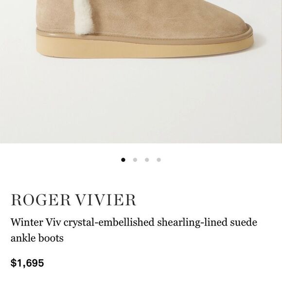 Roger Vivier Winter Viv' Strass suede and shearling ankle boots size 39 - Picture 4 of 15